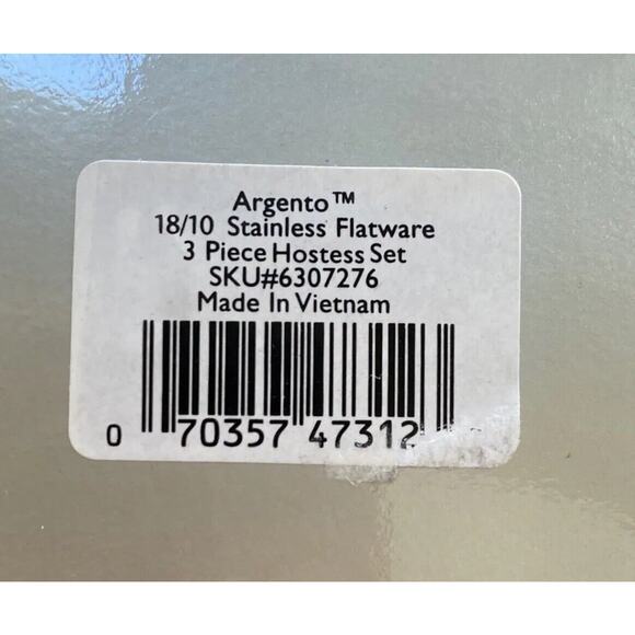 Gorham Argento 3-Piece Hostess Serving Set 18/10 Stainless Flatware NEW In Box - Picture 4 of 6